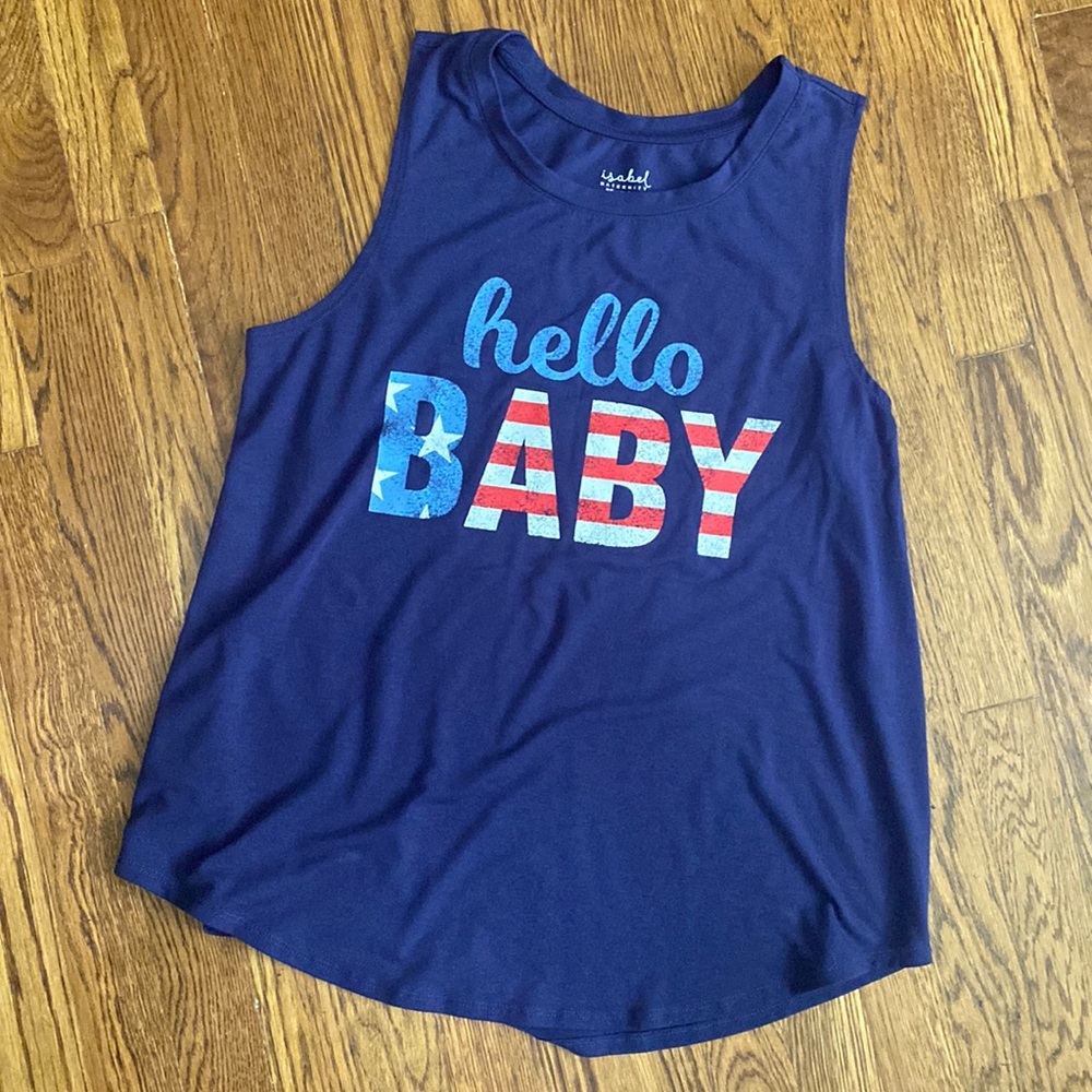 Fourth of July 4th patriotic summer American bbq maternity tank / tunic top